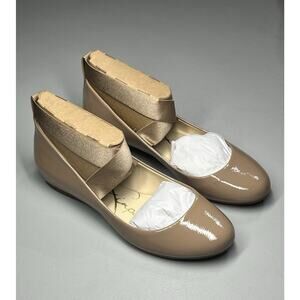 Jessica Simpson Madayss Ankle Strap Ballet Flats Womens 8 Chai Latte Taupe Shoes